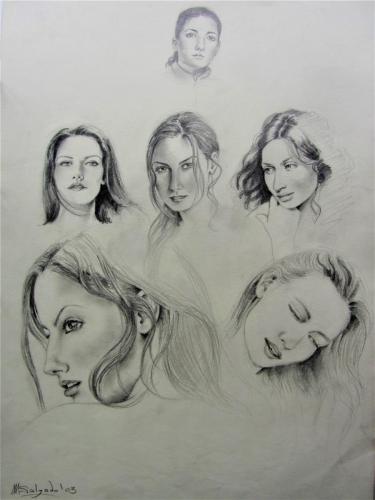 ESTUDIOS DE RETRATOS FEMENINOS